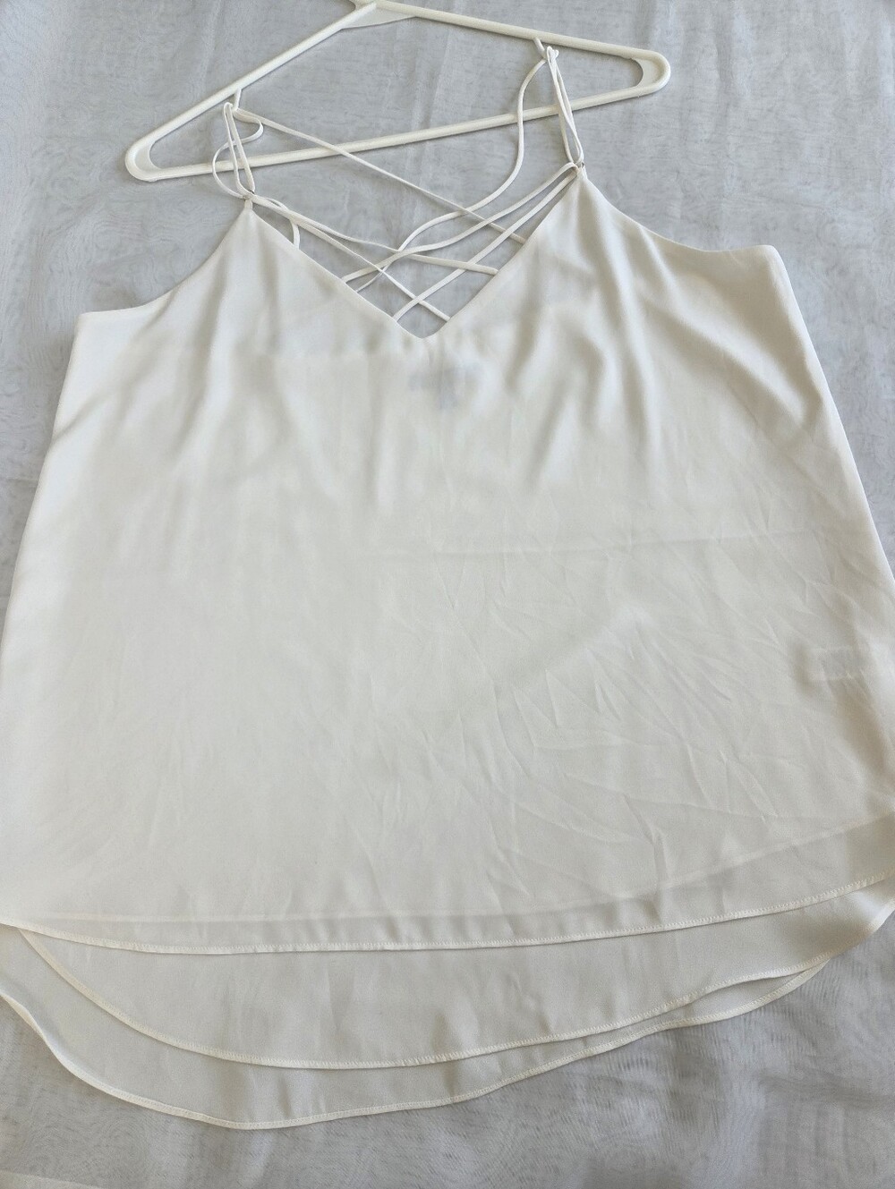 Express Women's White Strappy V-Neck Cami Top